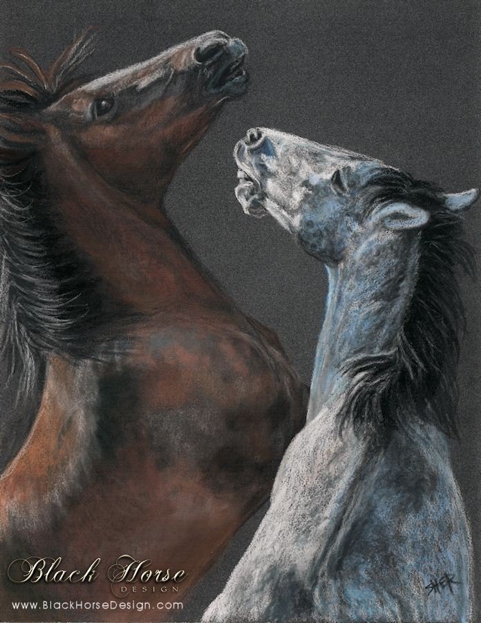 Wild Stallions Painting by Sheri Gordon