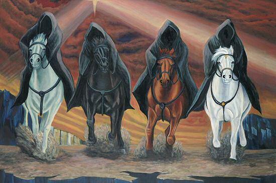 The Four Horsemen Painting by Sheri Gordon